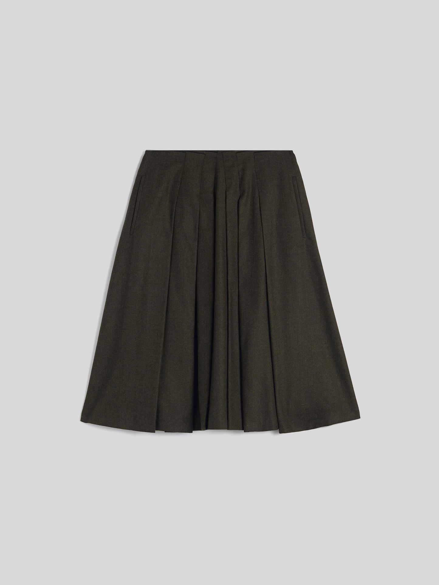 CMERE WOOL PLEATED SKIRT KHAKI