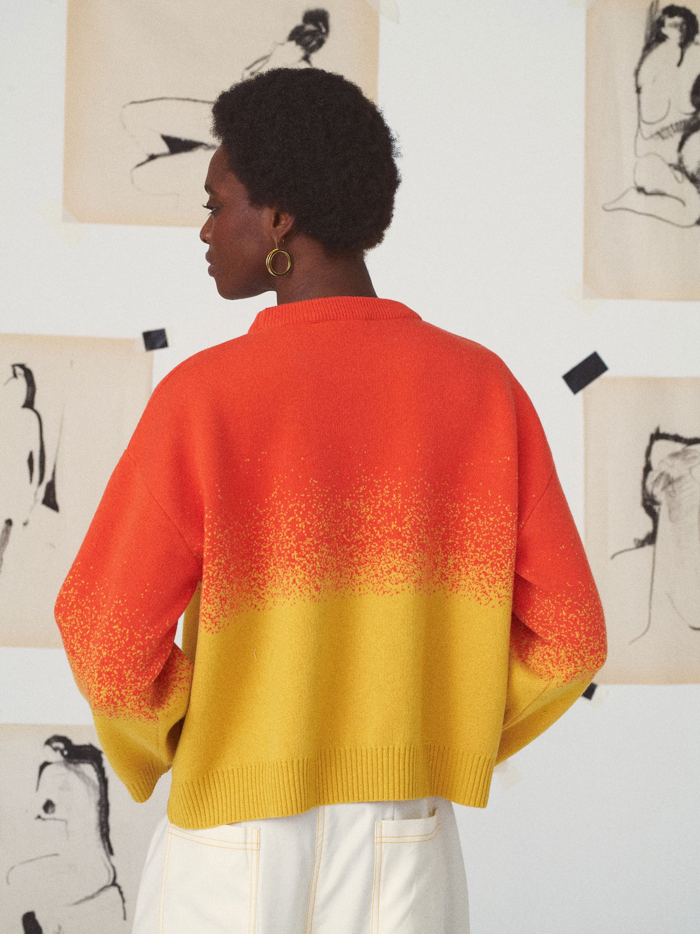 GERDA KNIT BIRDSEYE 2TONE YELLOW/ORANGE