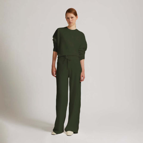 KNIT TROUSERS MILITARY GREEN