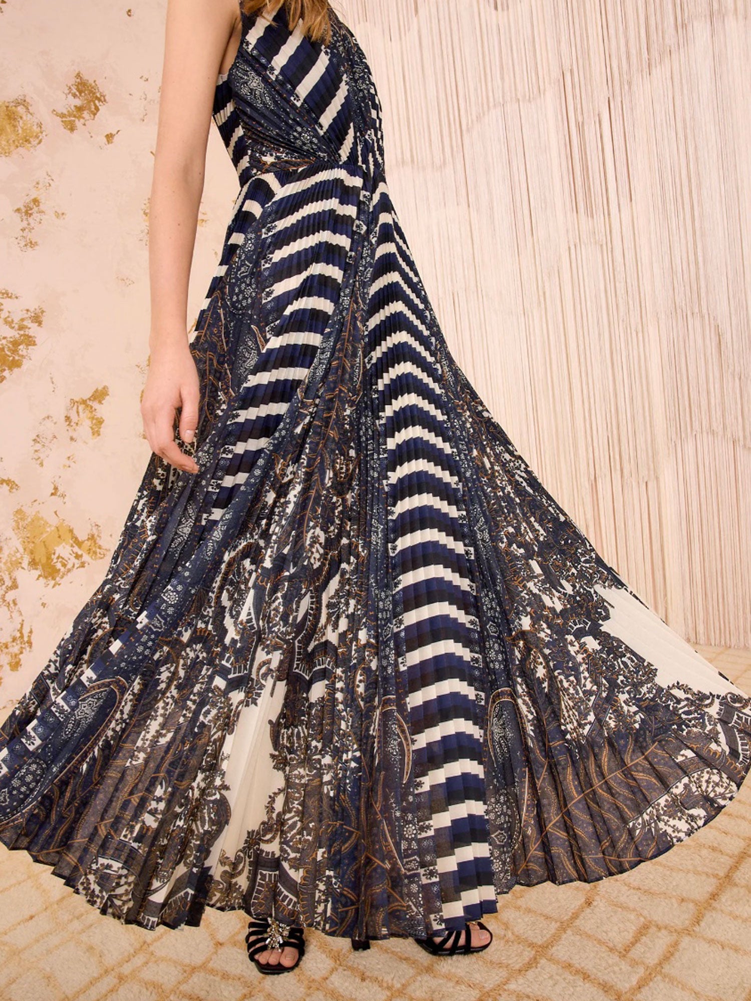 VIOLETA PLEATED DRESS ECLIPSE BLUE