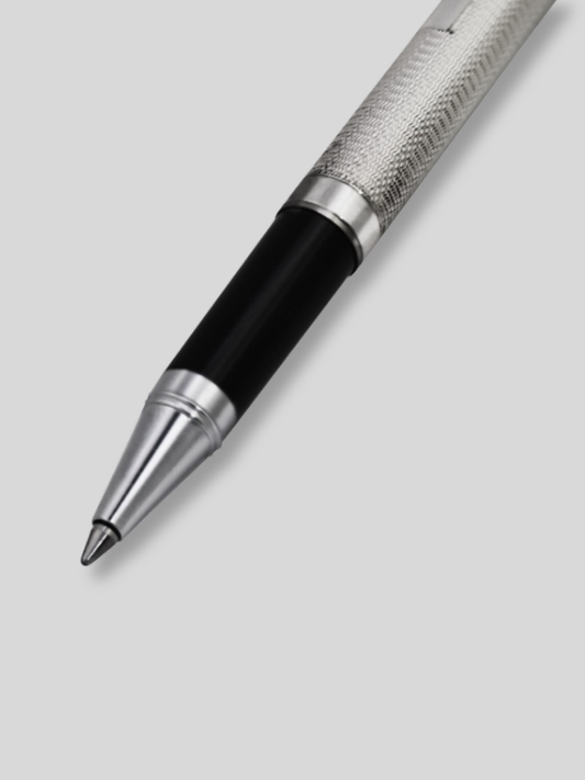 Chelsea 925 Sterling Silver Rollerball Pen – Hand Engine-Turned Barleycorn Guilloché