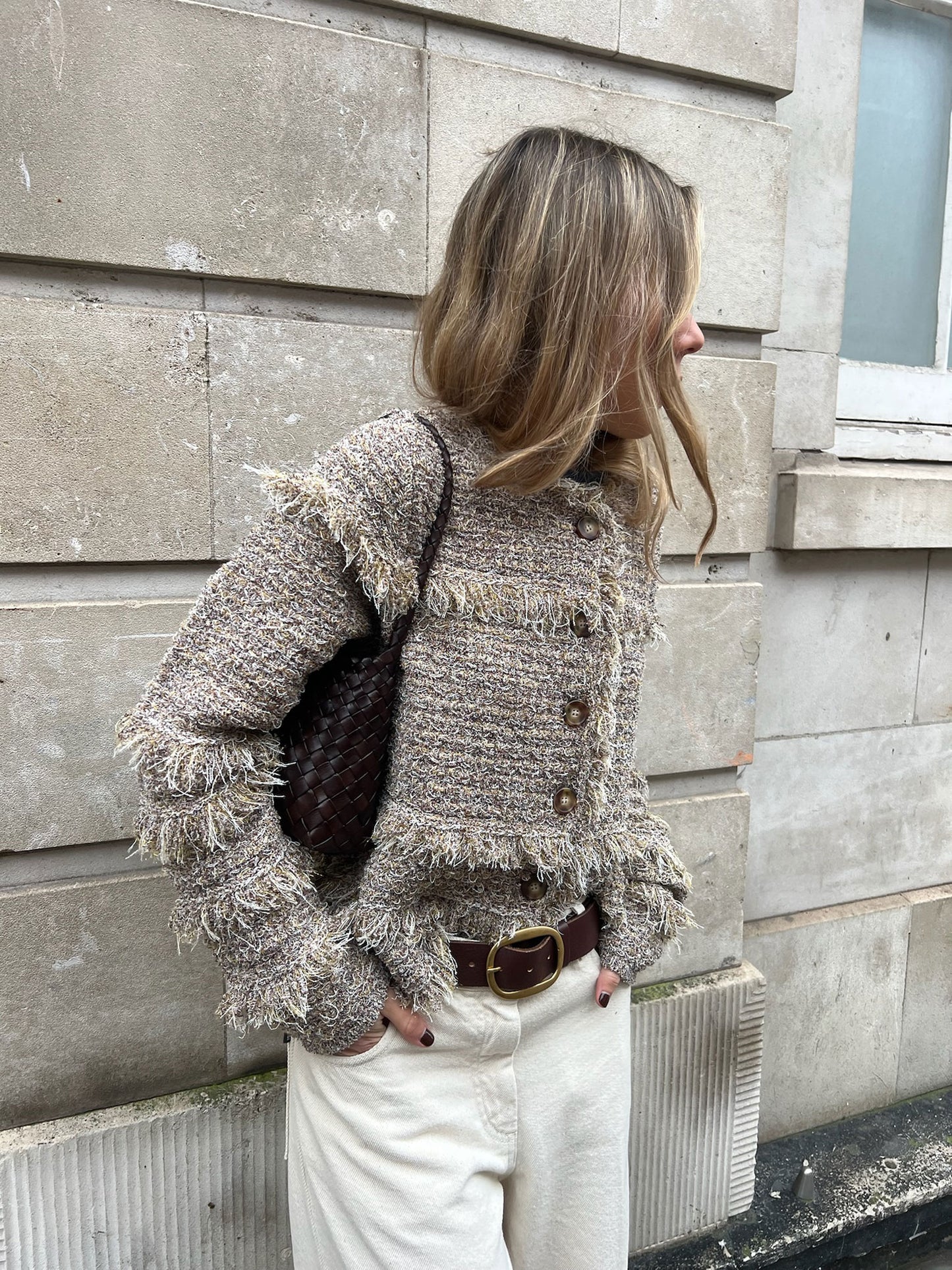 GITA KNIT TWEED JACKET HELIOS