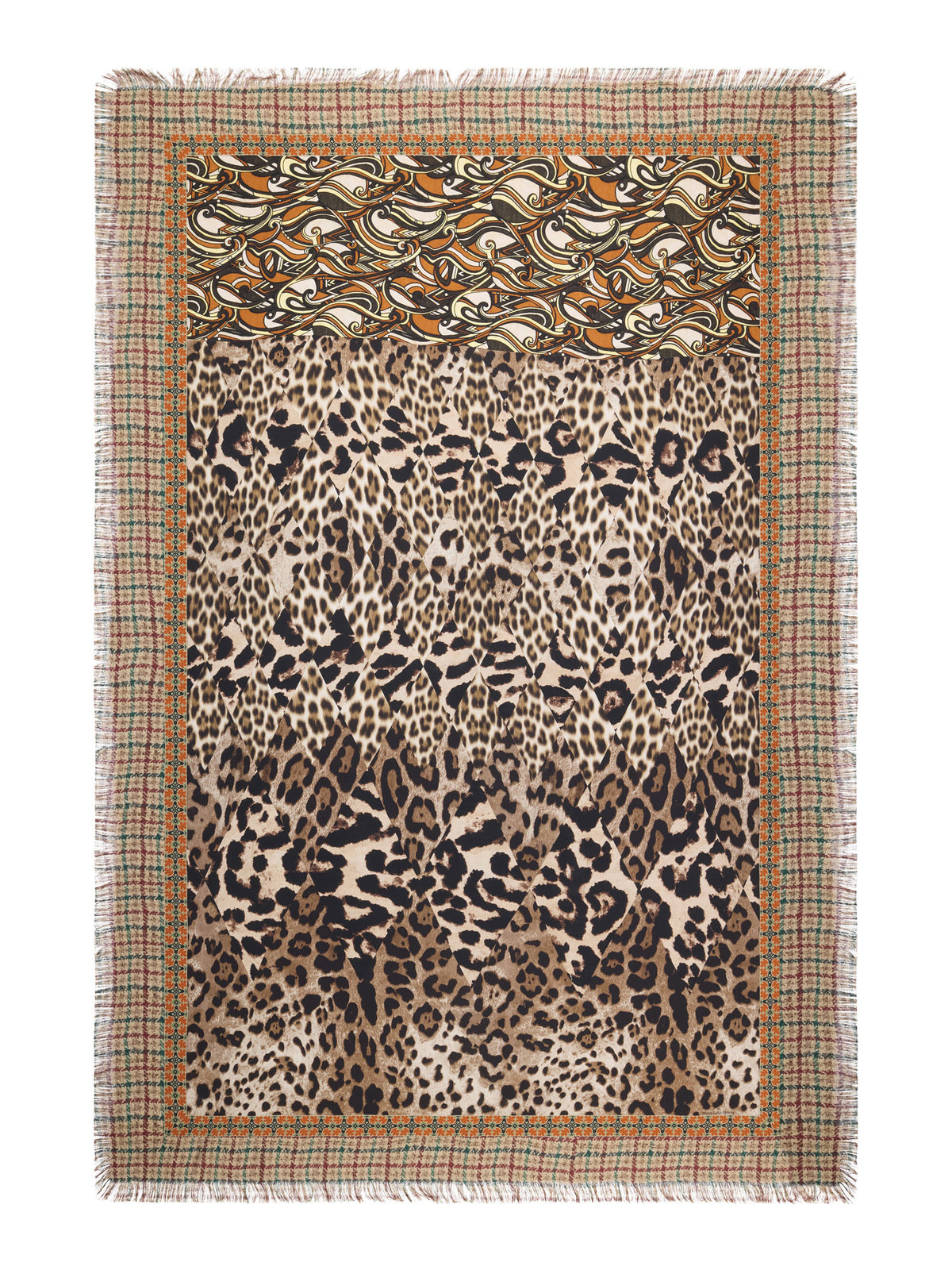 ALOEUW SILK SCARF ABSTRUCT LEOPARD