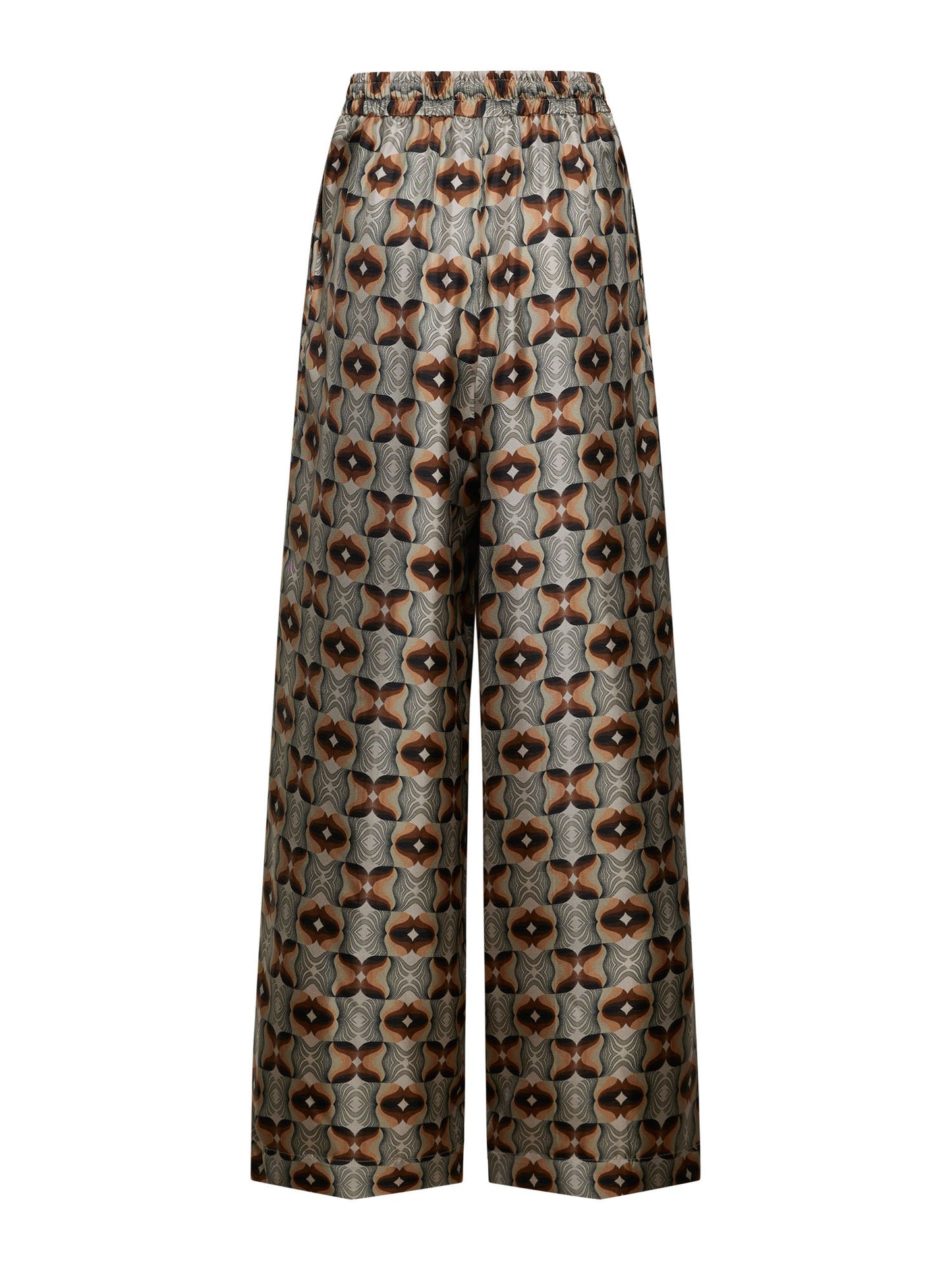 ALOE ABSTRUCT PRINT PANTS GREY BROWN