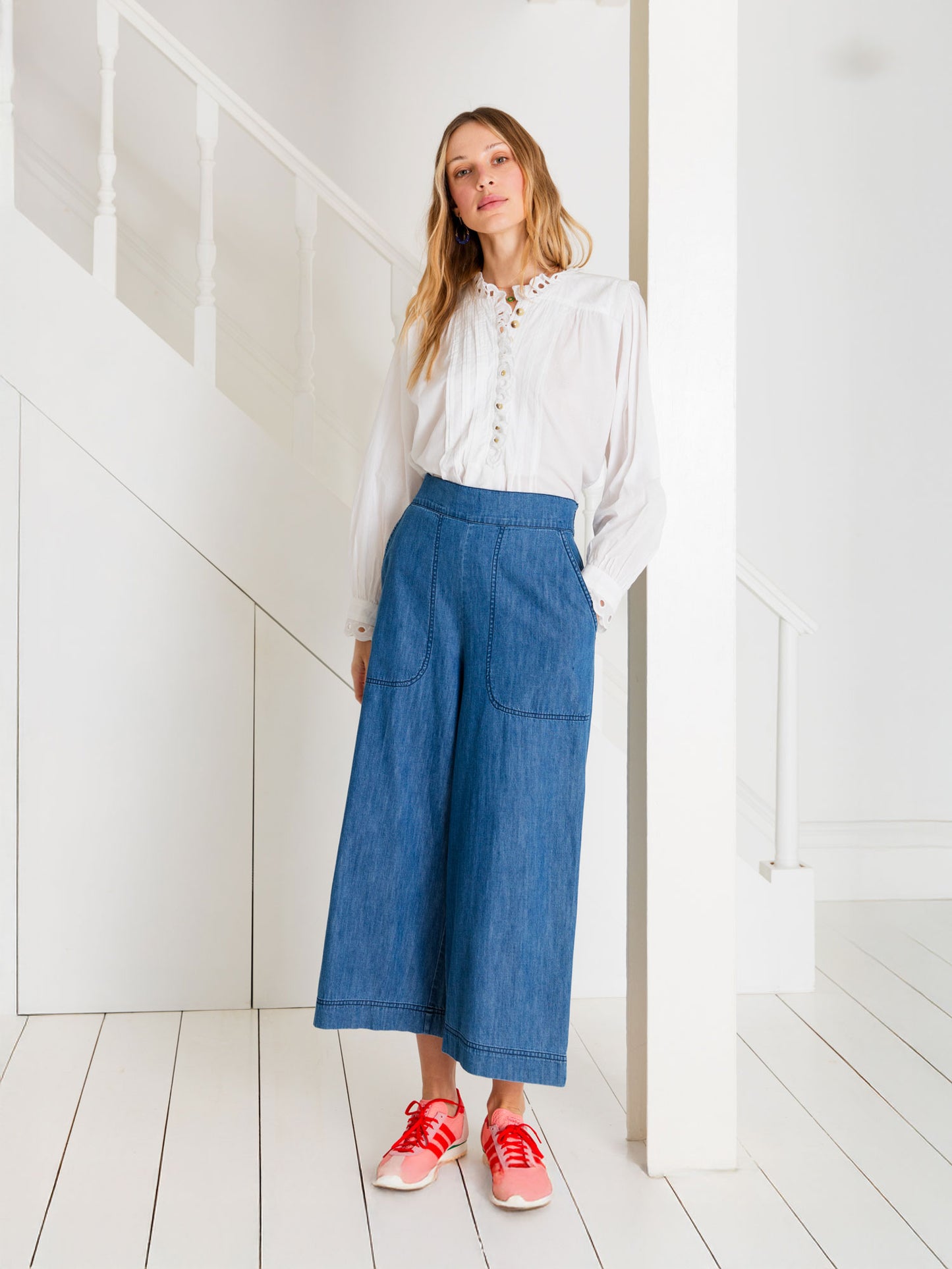 BIJOU ORGANIC DENIM BLUE TROUSERS