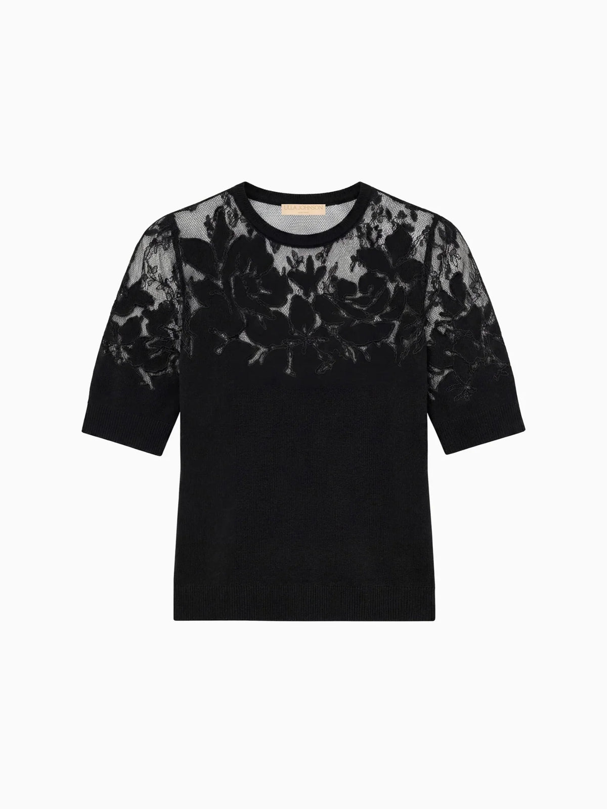 ELLA SS BLACK LACE KNIT BLACK