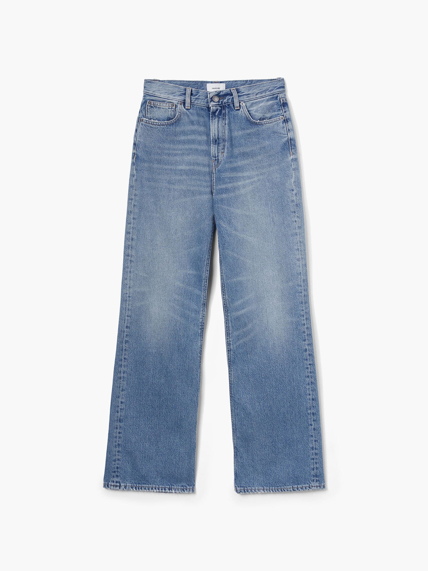 Blue jeans on a white background