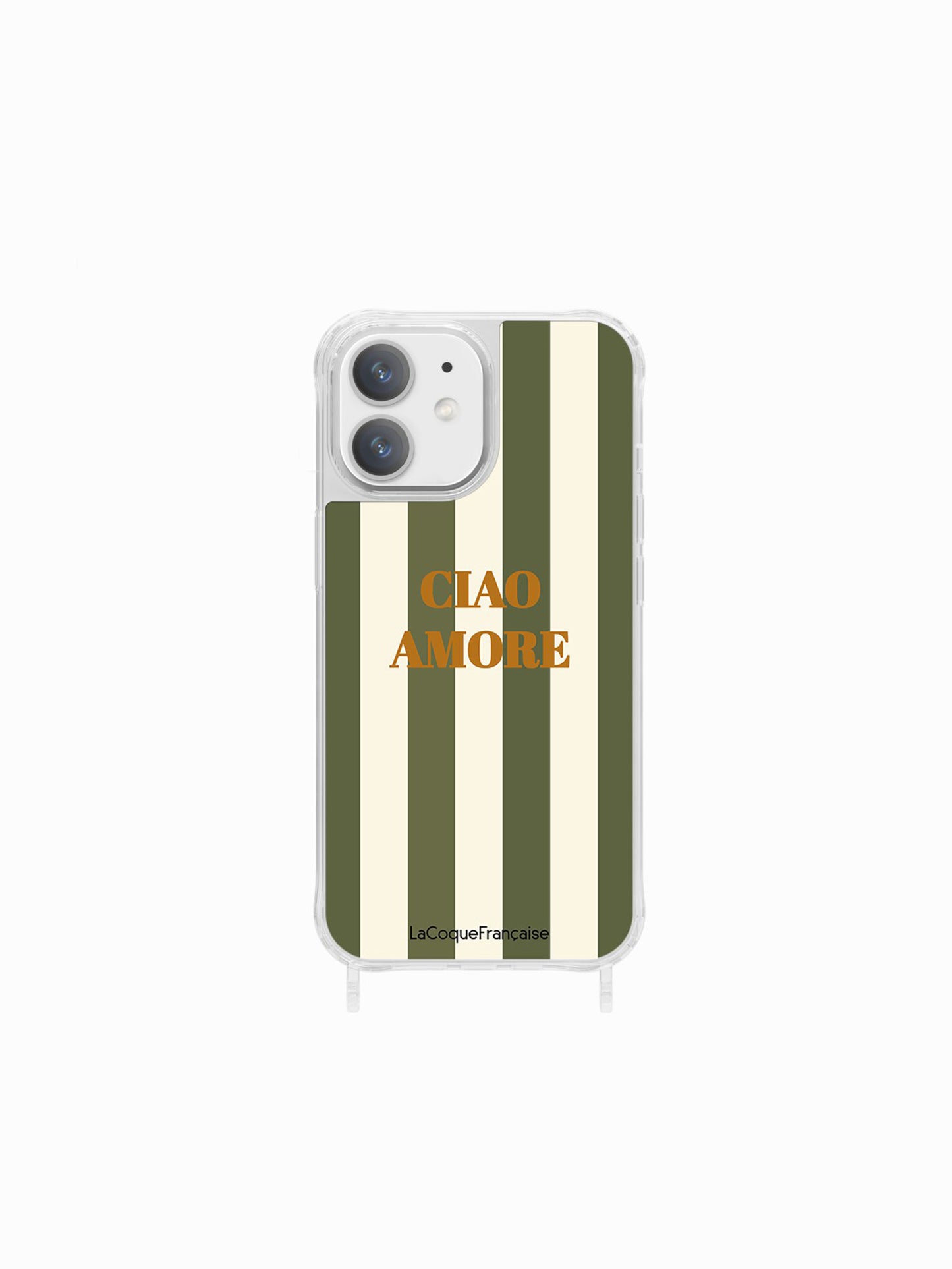 IPHONE 16 CASE CIAO AMORE KHAKI STRIPE