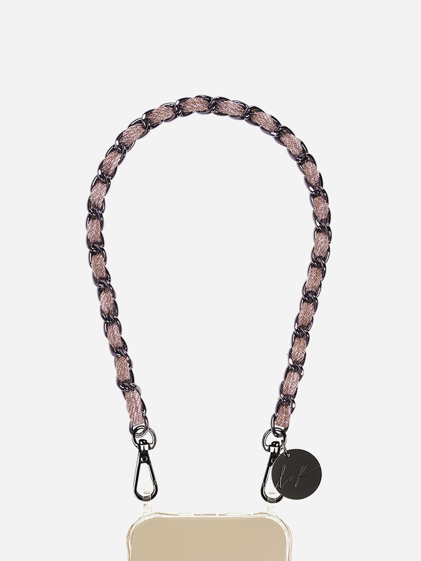 CALI WRIST PHONE CHAIN BLACK KHAKI JEAN - 40CM