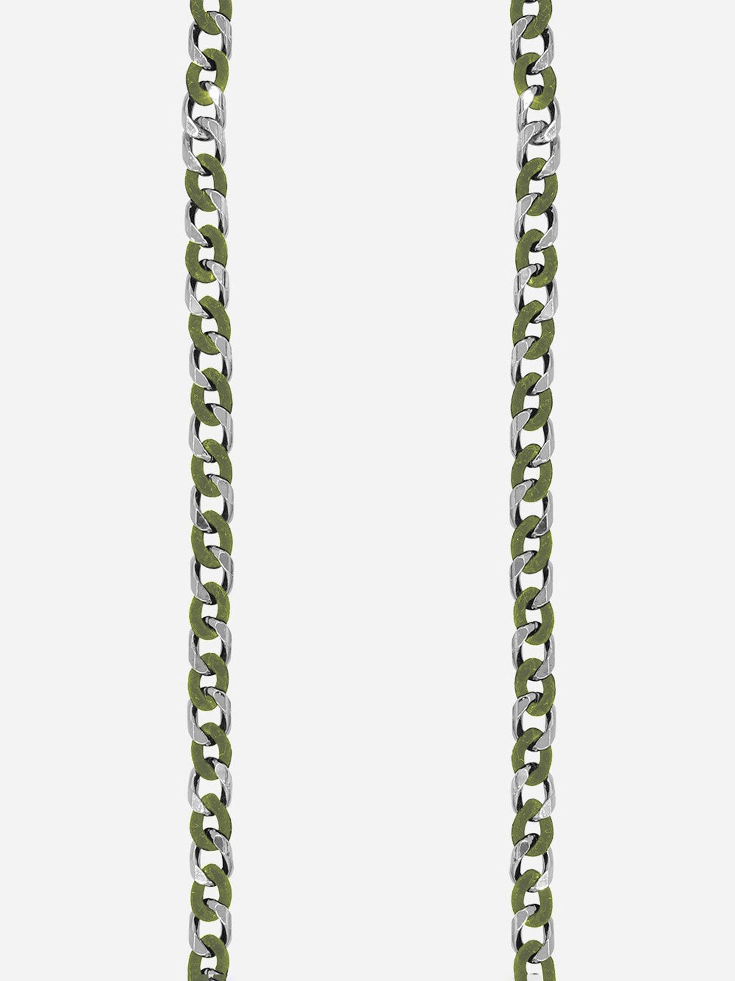 SONA PHONE CHAIN VELOURS KHAKI SILVER - 120CM