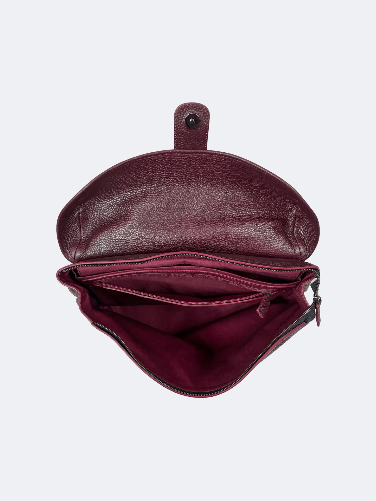 SAC MESSAGER EN CUIR BORDEAUX