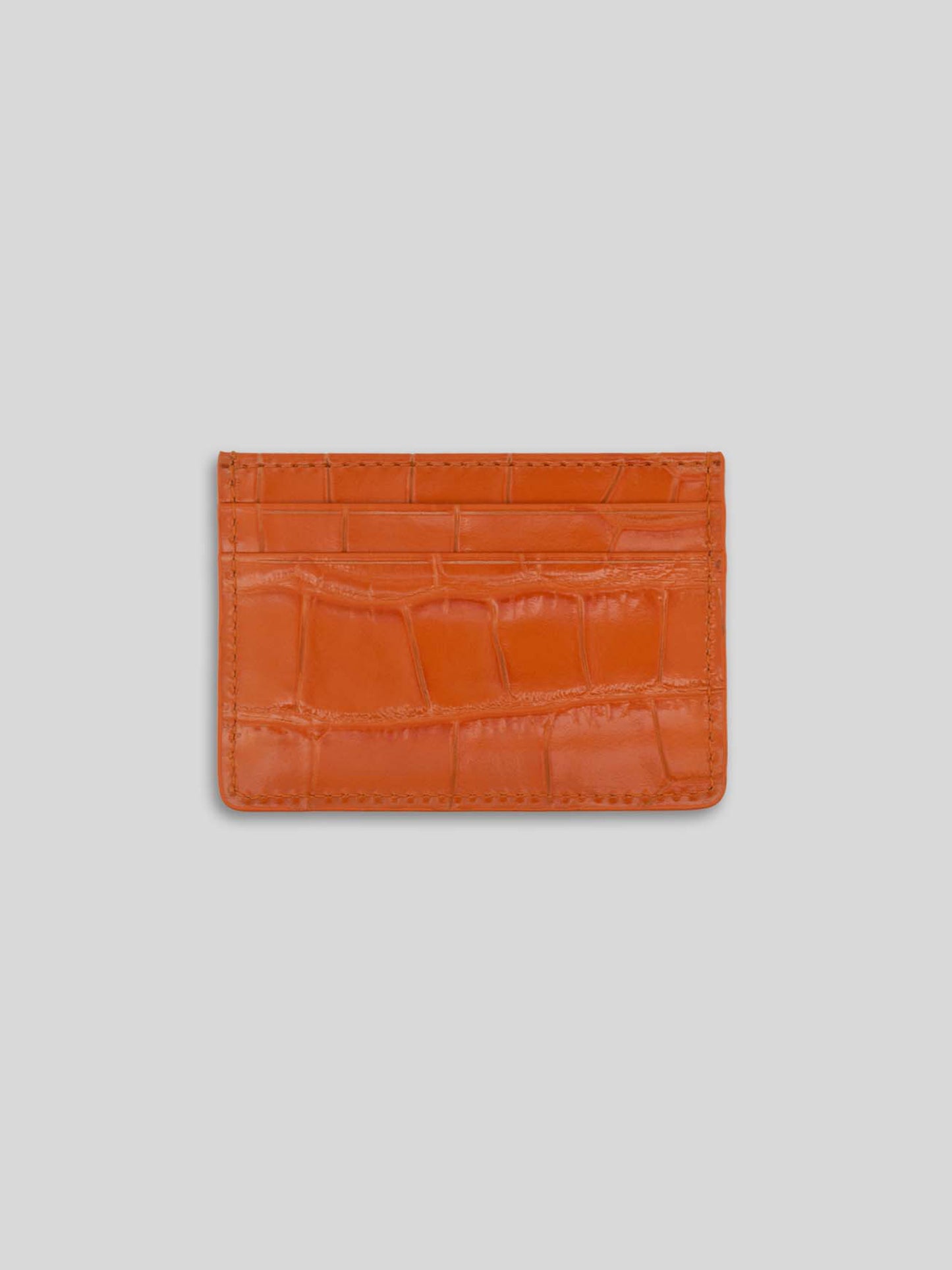 CROC DOUBLE-SIDED CARD HOLDER TANGERINE ORANGE