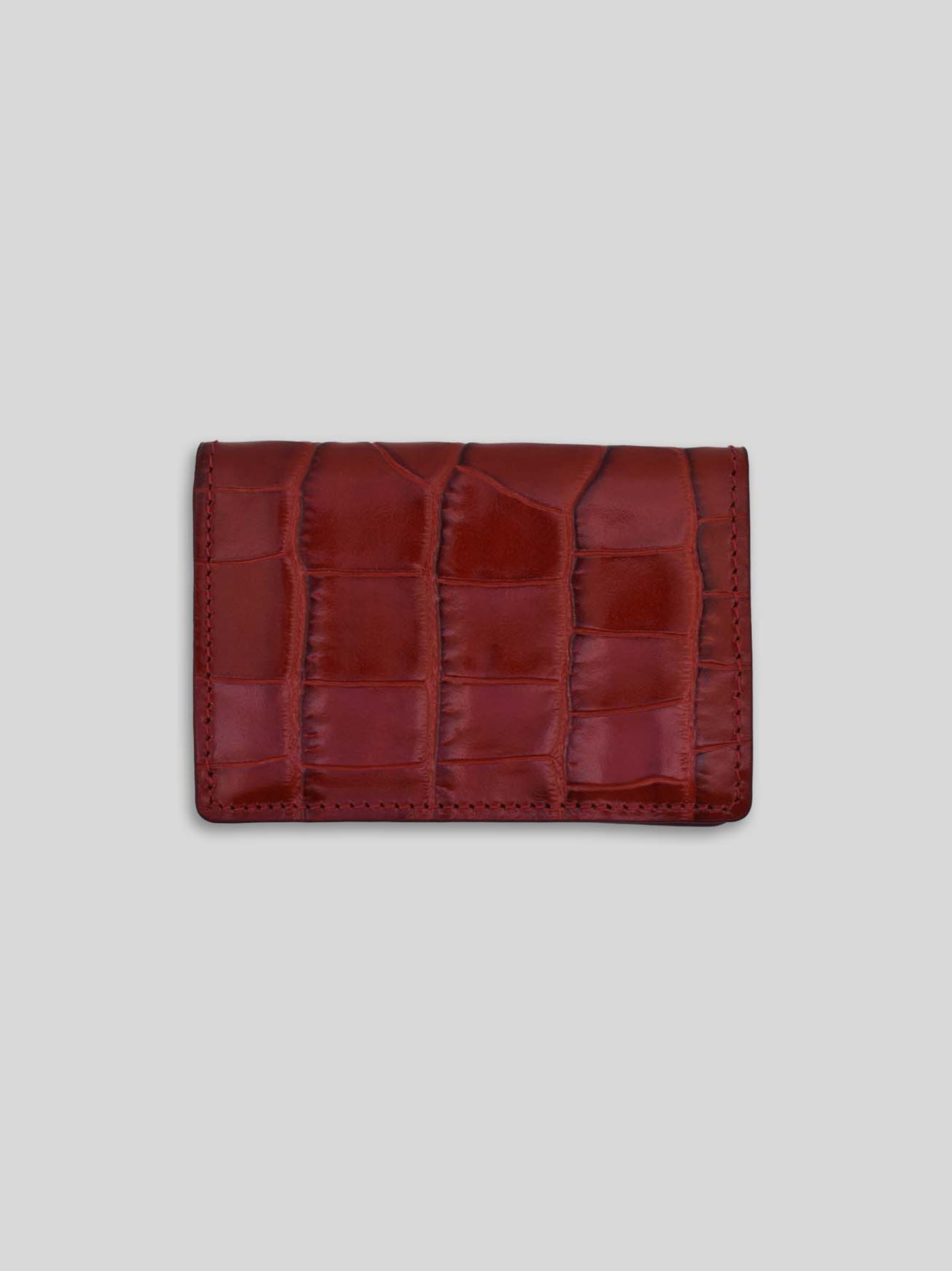 CARD HOLDER LABCH CROC SPICED JAM RED