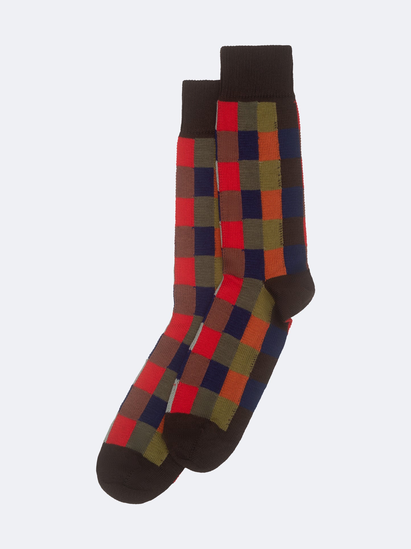 HARLEQUIN SOCK - CHOCOLATE/NAVY