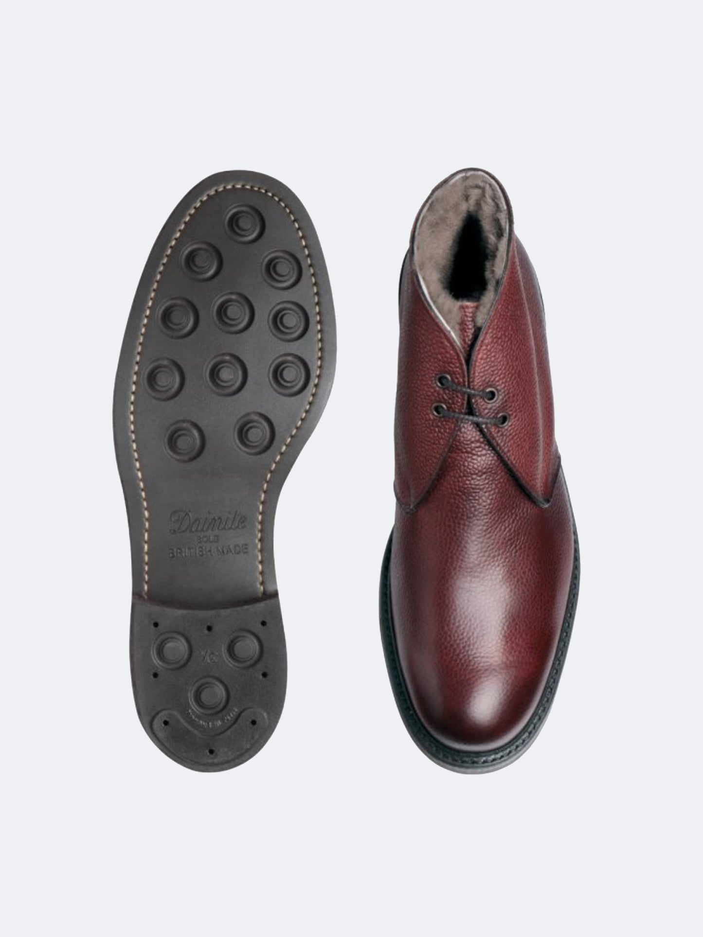 SHACKLETON FUR LEATHER SHOE BURGUNDY