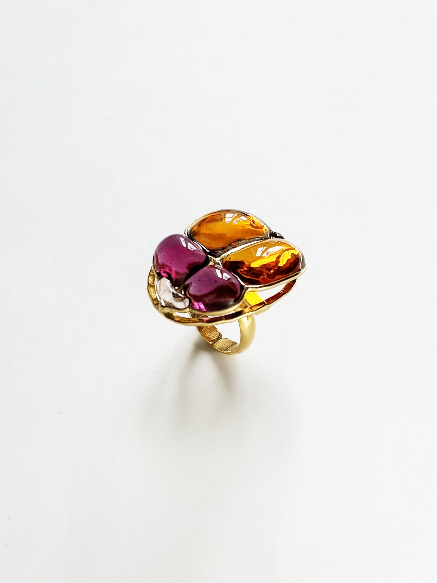 EGYPTIAN SCARAB RING AMBER