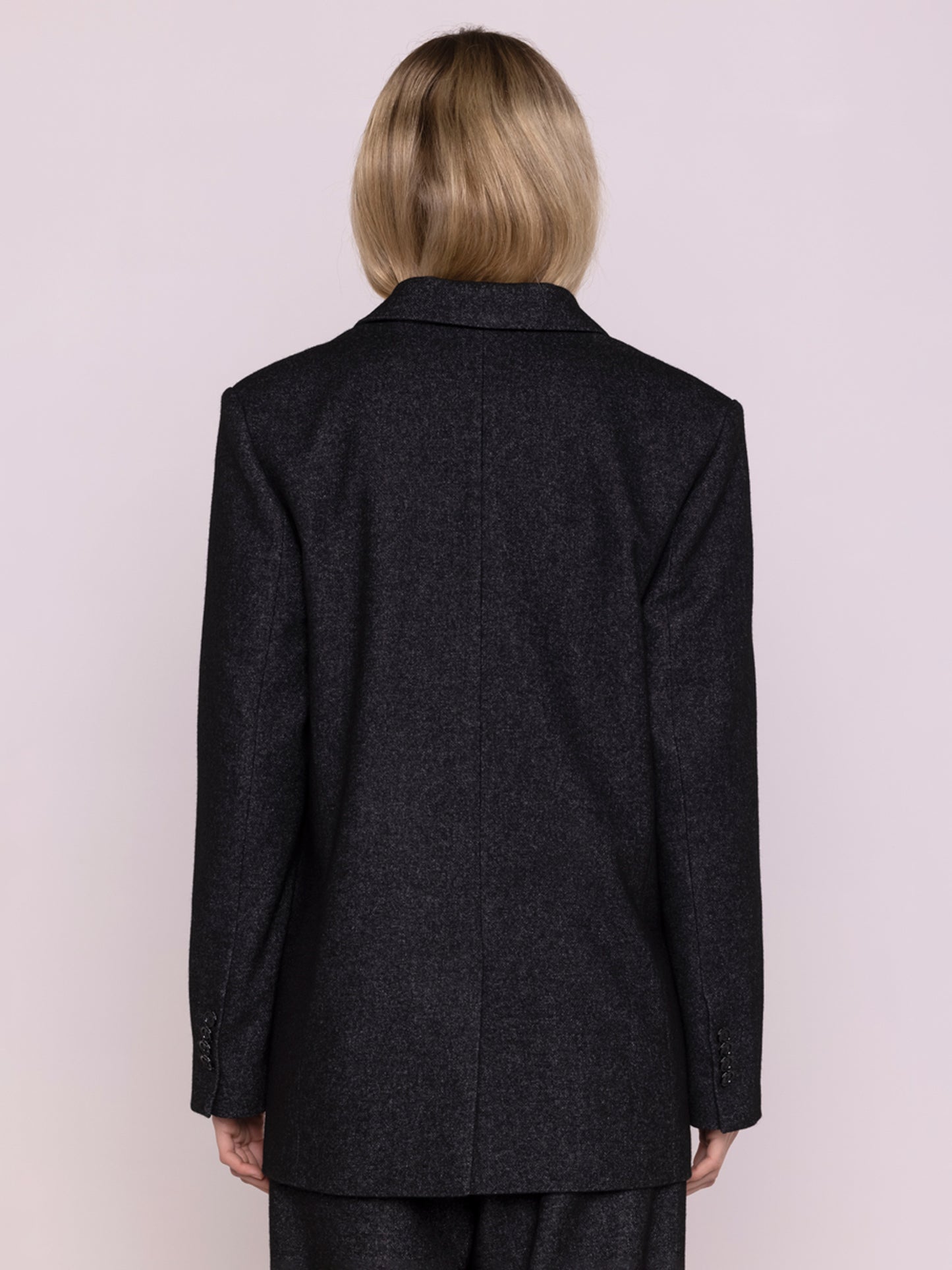 BLAZER EN LAINE GRIS FONCÉ