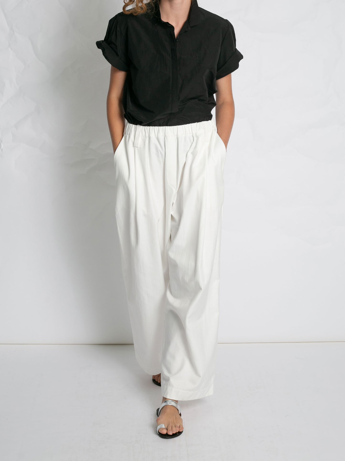 RELAX WHITE SOFT COTTON PANTS WHITE