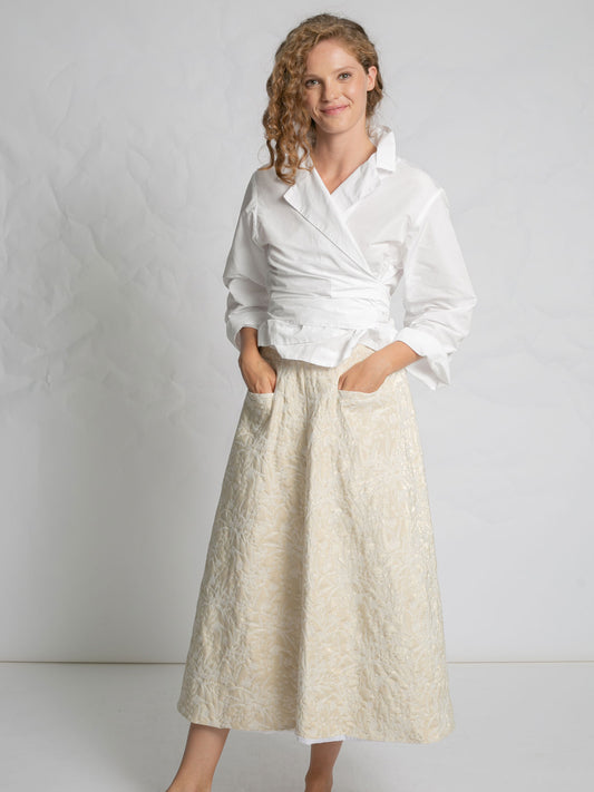 JUPE SKIRT GOLD JAQUARD GOLD