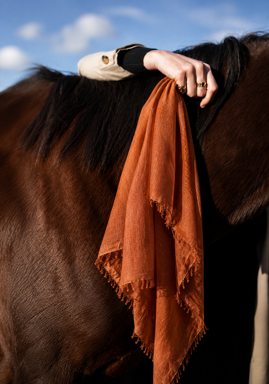 COTTON SCARF RUST