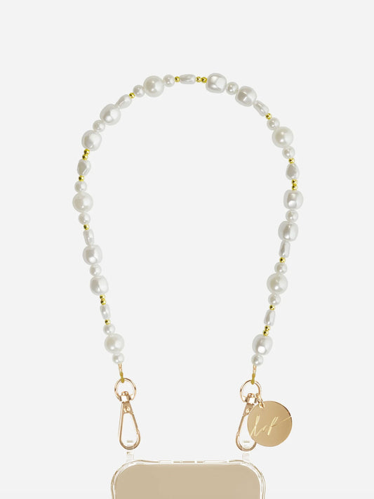 MELIA PHONE CHAIN WHITE PEARL - 40CM