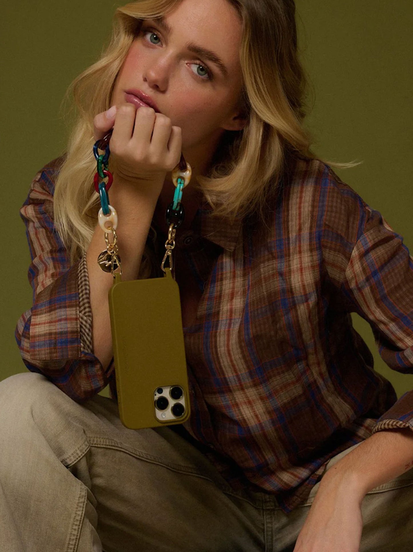 AMBRE PHONE CHAIN MULTI - 40CM