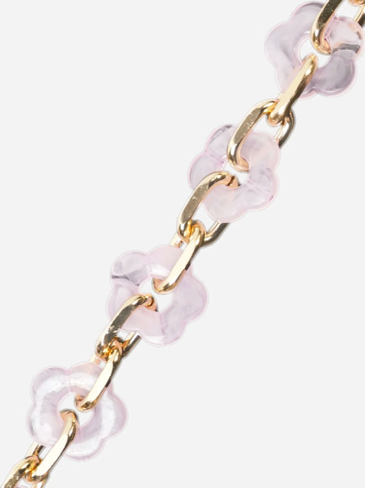 CASSY PHONE CHAIN FLEURS ROSE - 120CM