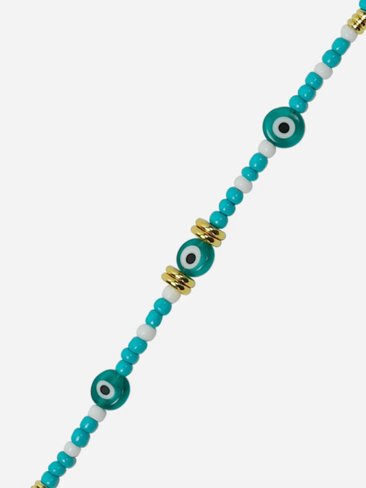 PAROS PHONE CHAIN PERLES TURQUOISE - 120CM