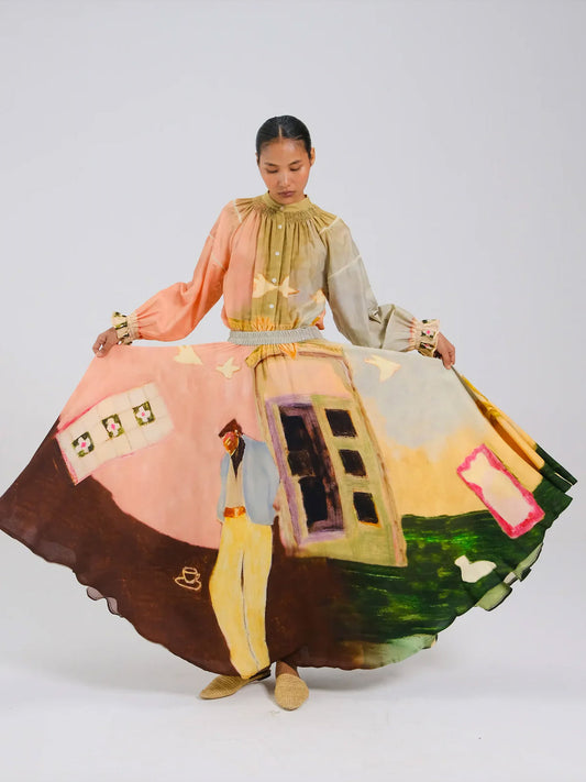 UMBRELLA SKIRT - MORNING COFFEE MULTI