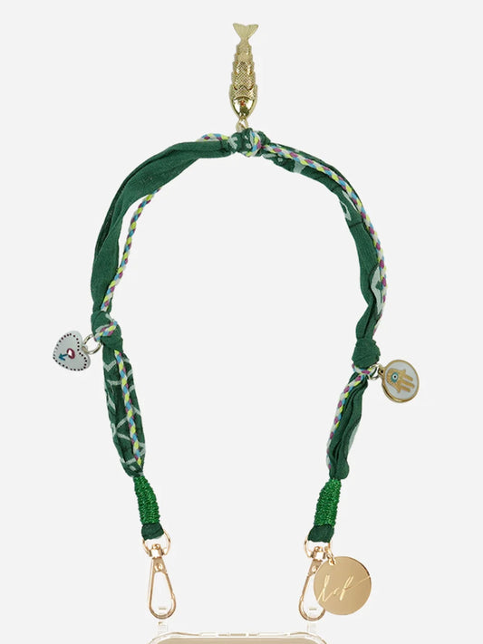 LAIA PHONE CHAIN CHARMS VERT - 40CM