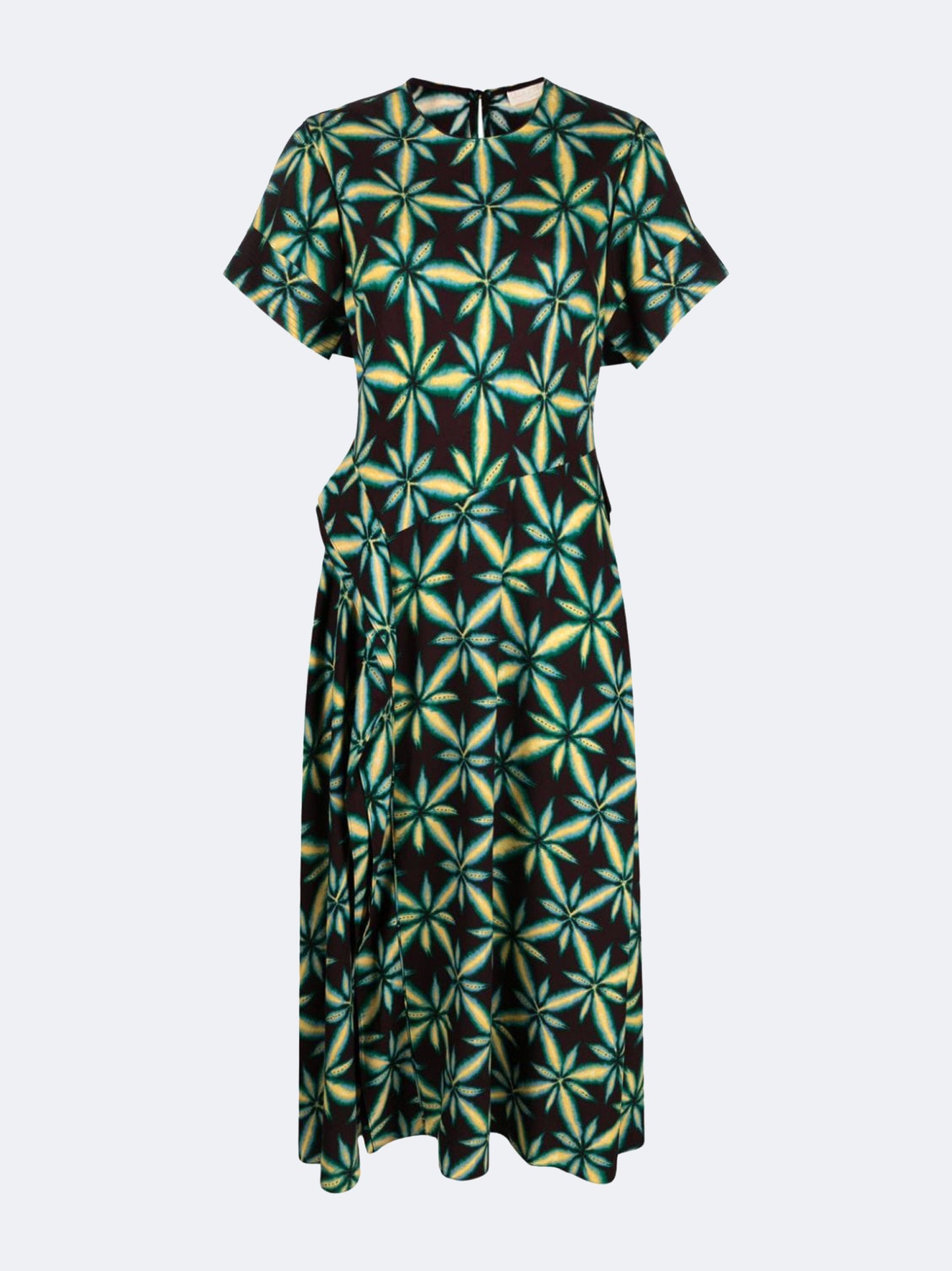 CASSIA DRESS OLIVINITE BROWN/YELLOW