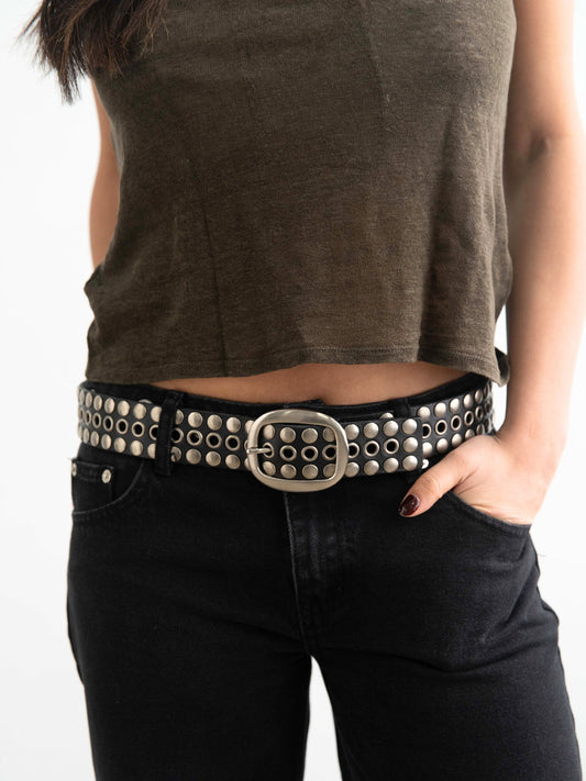 BOWIE BELT MULTI STUDDS BLACK