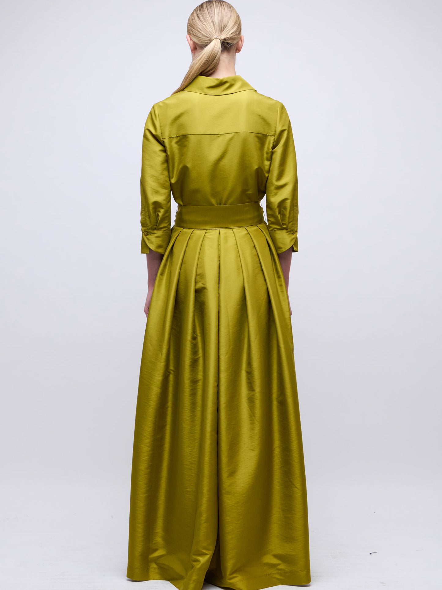 JULIP BELTED DRESS GOWN PEAR GREEN