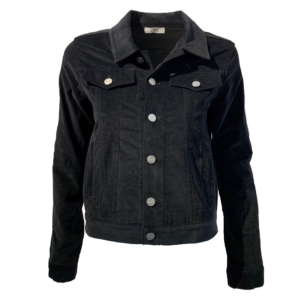 Newman Velvet Jean Jacket Black