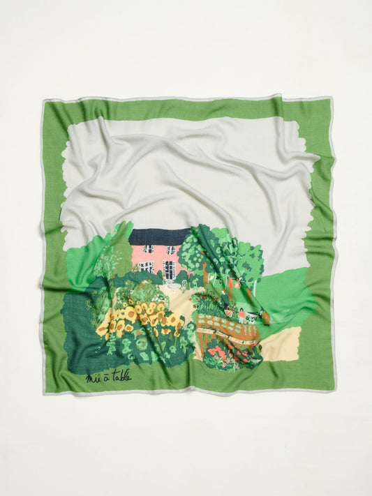 SCARF WOOL SILK GARDEN - LE POTAGER