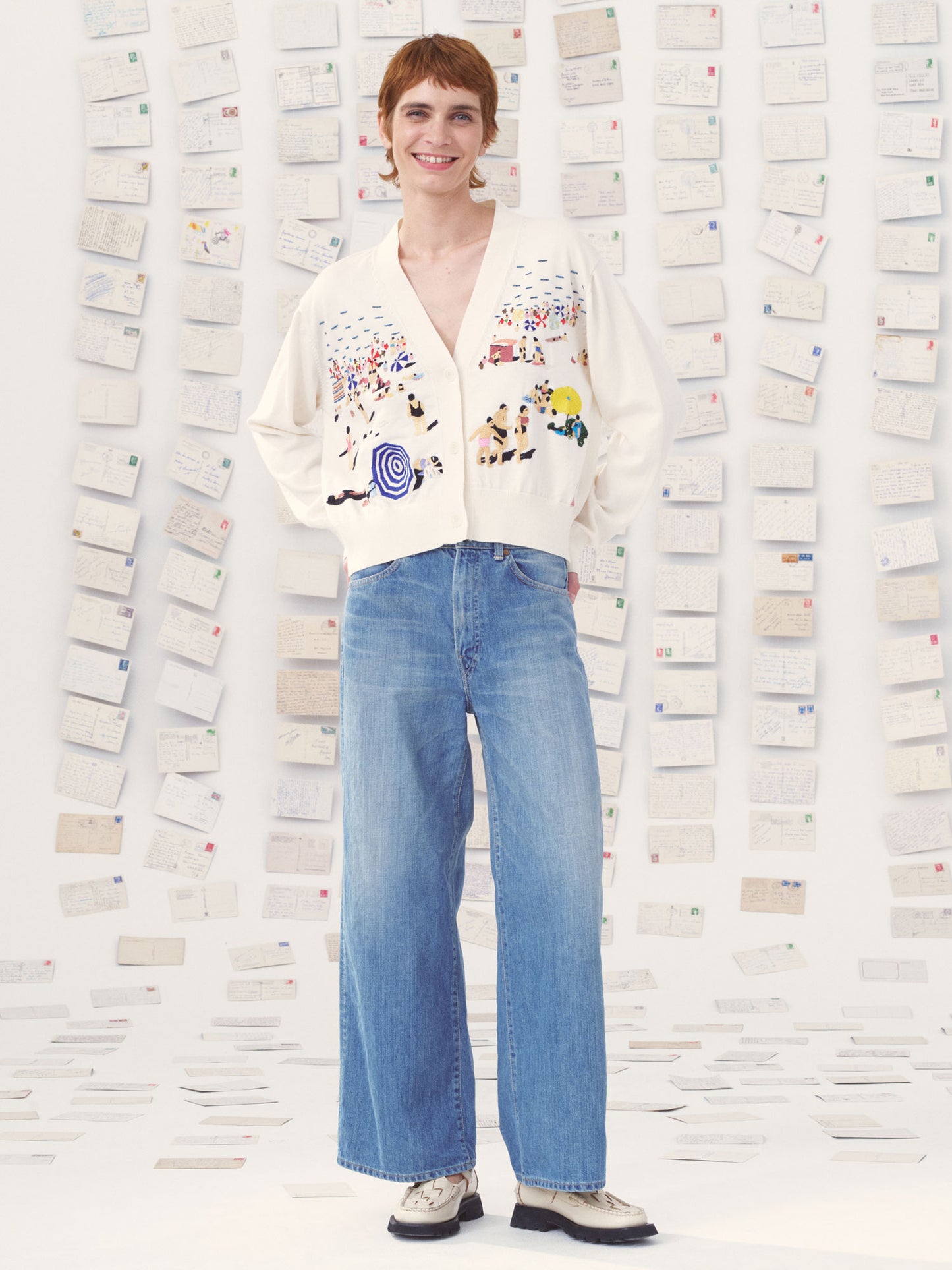 CARDIGAN YAYA BEACH NATURAL / MULTI