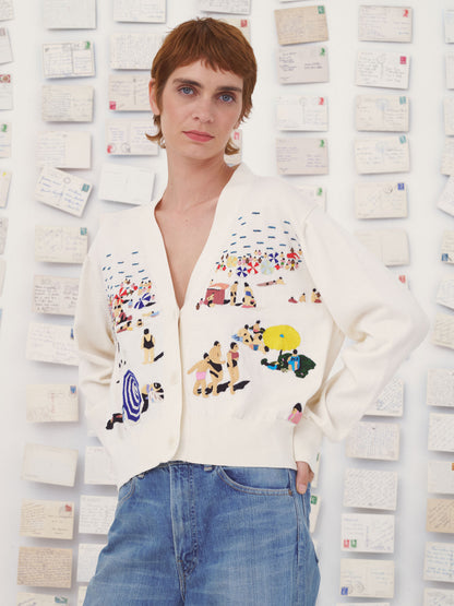 CARDIGAN YAYA BEACH NATURAL / MULTI