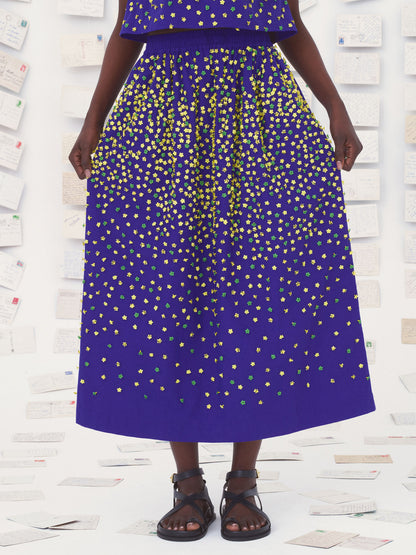 MANTOU TINY FLOWERS SKIRT NAVY YELLOW