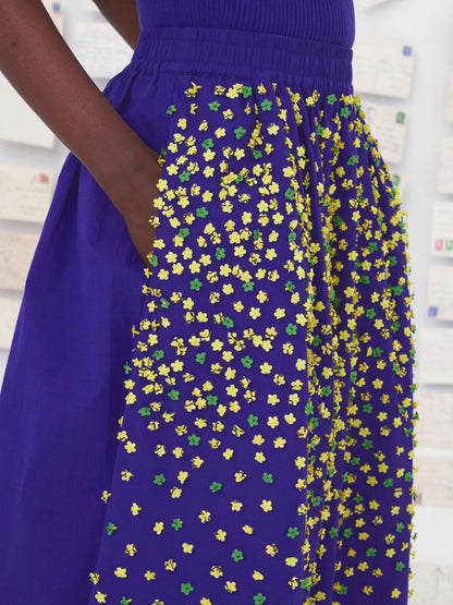 MANTOU TINY FLOWERS SKIRT NAVY YELLOW