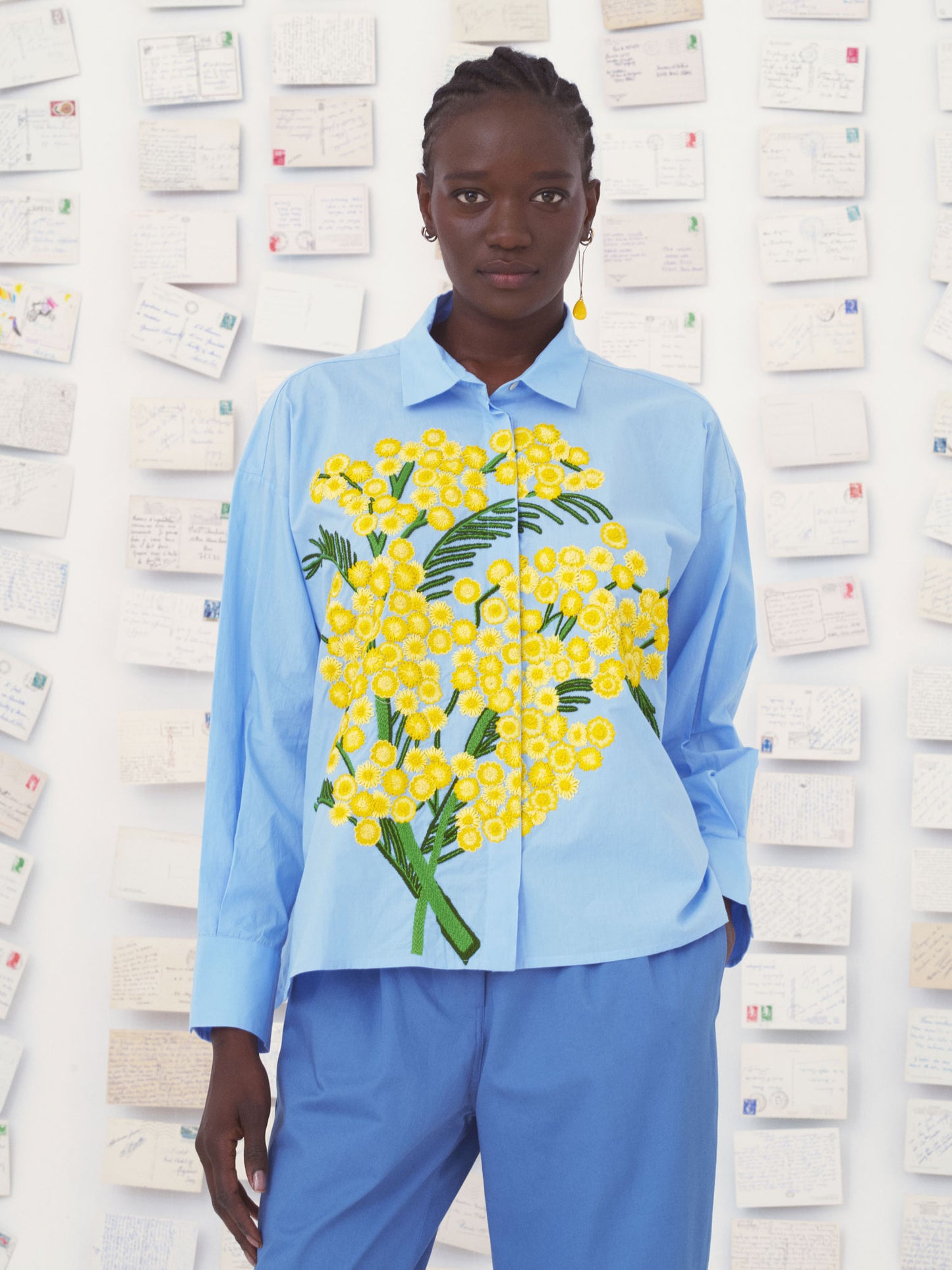 MIMOSA GRETA SHIRT YELLOW BLUE YELLOW