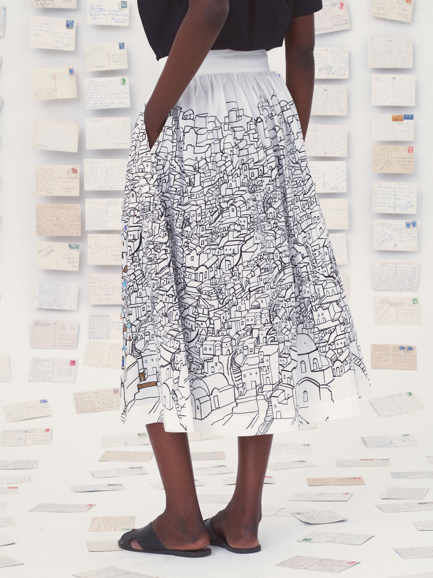 MONA BEADED SKIRT WHITE MULTI