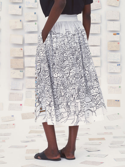 MONA BEADED SKIRT WHITE MULTI
