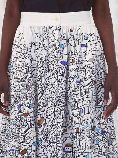 MONA BEADED SKIRT WHITE MULTI