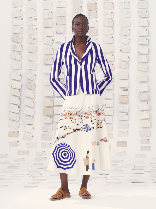 EMBROIDERY SKIRT 56 CORFOU NATURAL / MULTI