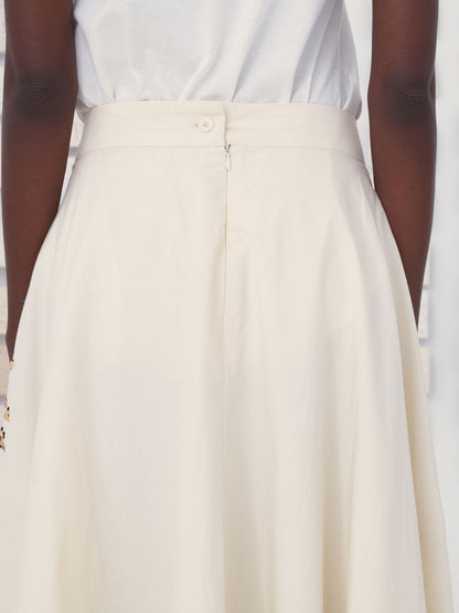 EMBROIDERY SKIRT 56 CORFOU NATURAL / MULTI