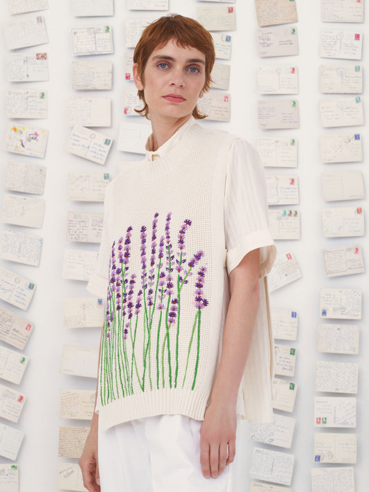 KNITWEAR VIOLETTE FLORAL LAVENDER NAT