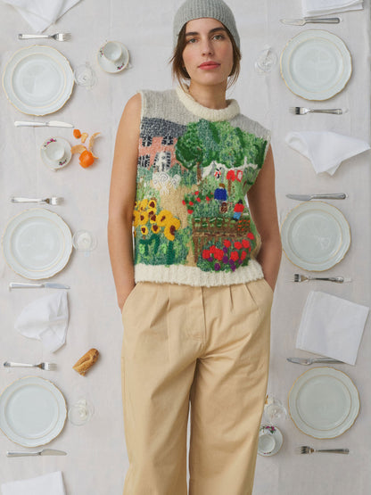 SWEATER JUNE EMB GARDEN OFF WHITE MULTI