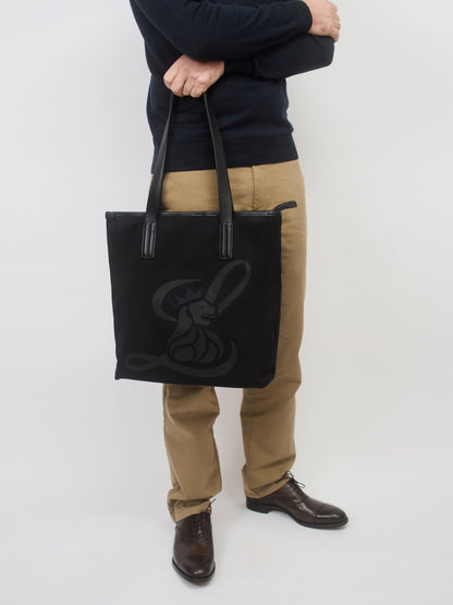 Canvas Lion Shopper - Black