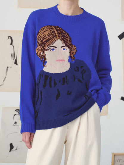 SUZANNE KNITWEAR PORTRAIT ROYAL BLUE