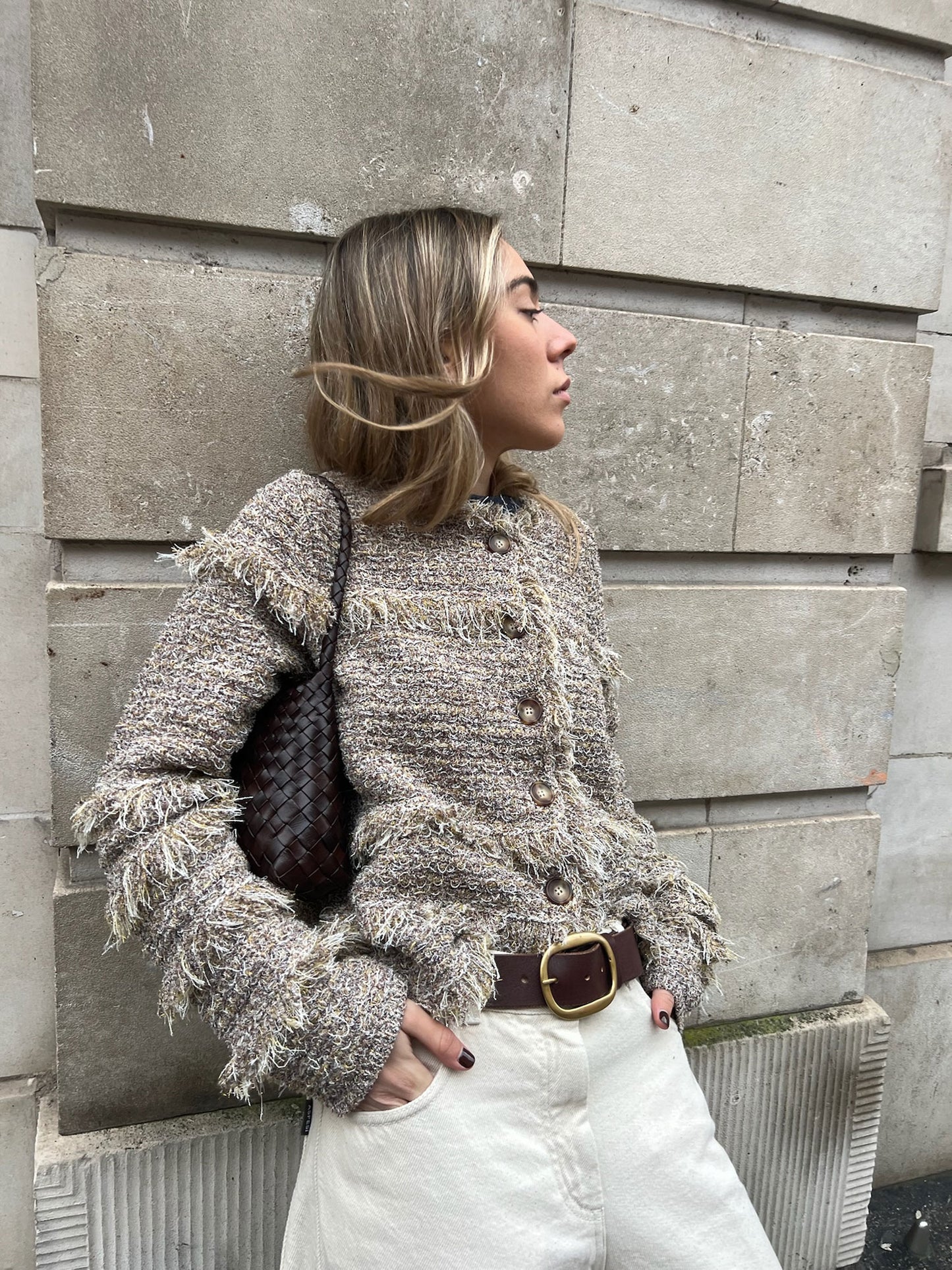 GITA KNIT TWEED JACKET HELIOS